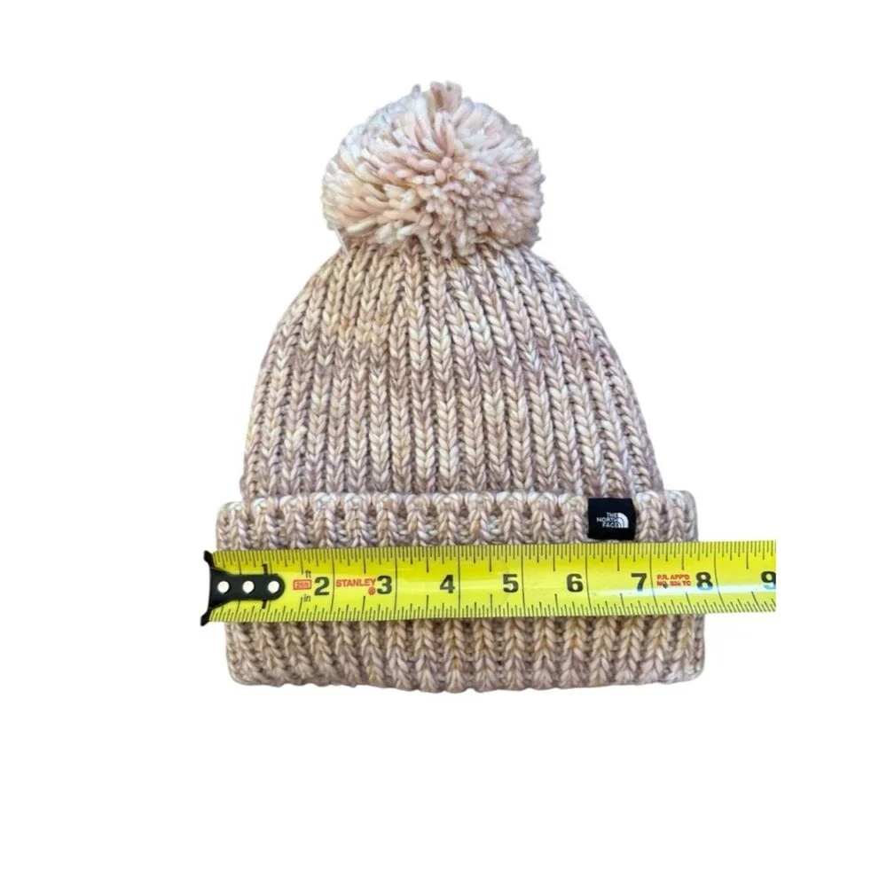 North Face Winter Bean Hat With Pom Pom Size Infant Cream Pink